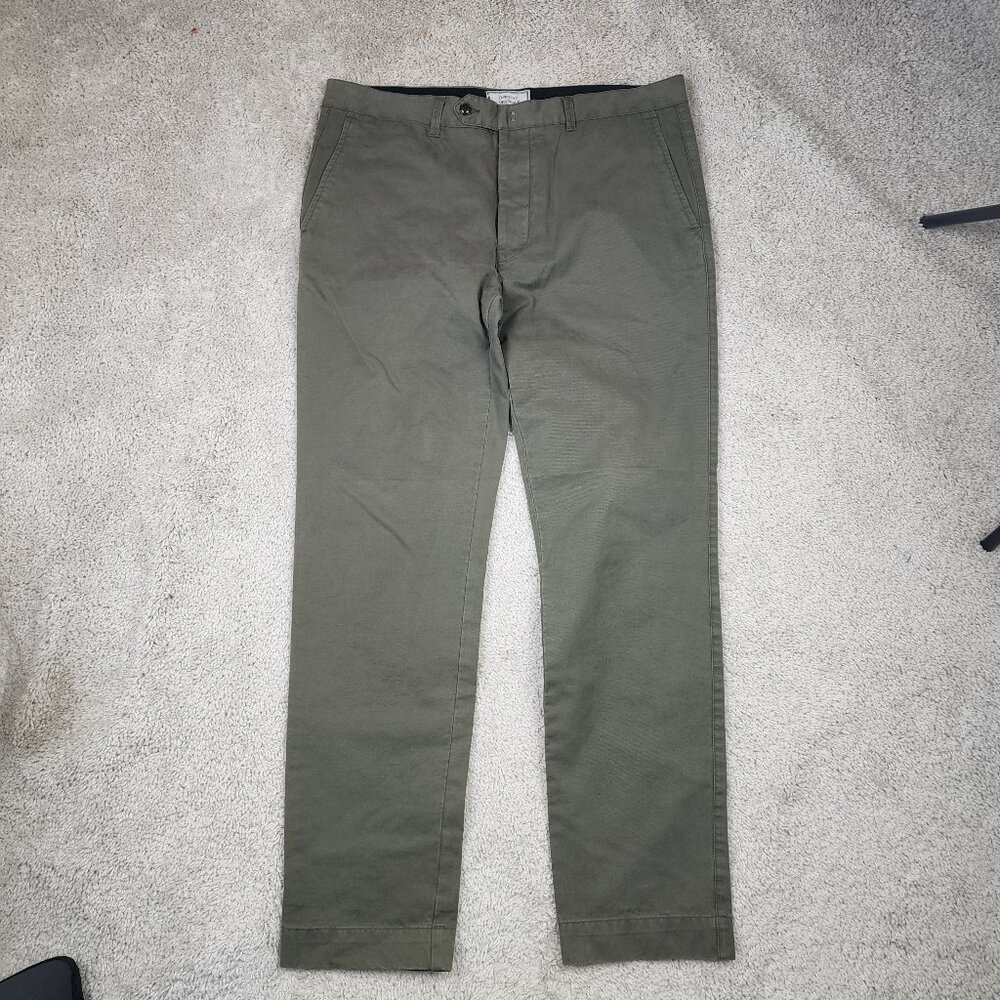 Officine Generale Mens Chino Pants Size 36x32 Olive Army Green Designer Portugal